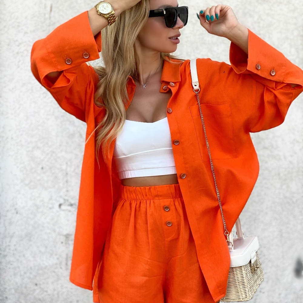 Handmade Linen Shirt & Shorts Set – Only Two Available!